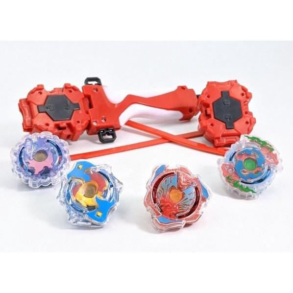 Văn Phòng phẩm SAMI - Bộ 4 con quay BEYBLADE - 2 tay cầm - 1 sàn đấu