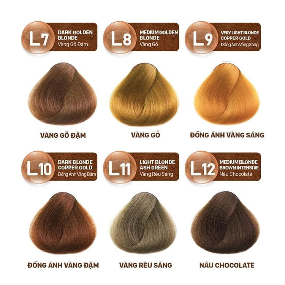 (Vàng Gỗ Đậm) Kem Nhuộm Dưỡng Tóc Màu Thời Trang Lavox Youth&amp;Color L7 - Dark Golden Blode