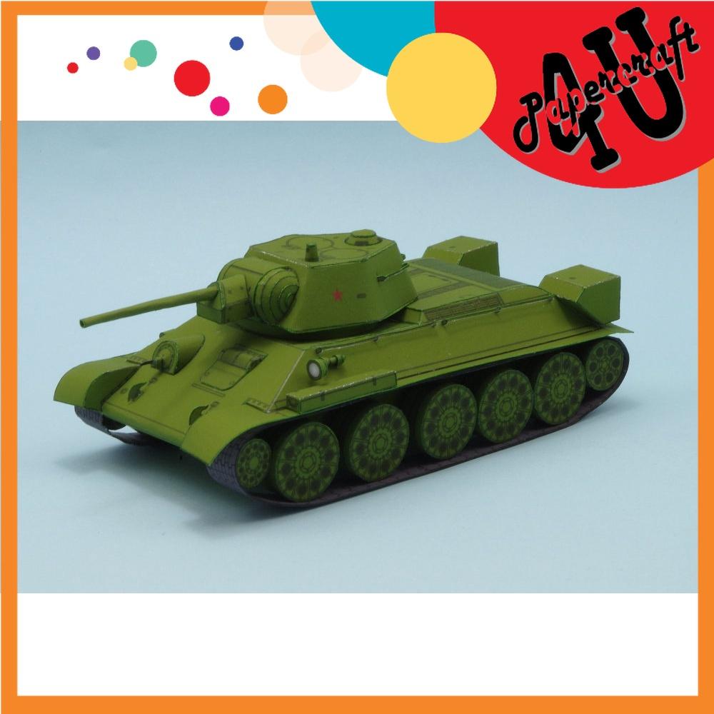 Mô hình giấy xe tank T-34-76 Model 1943 tỉ lệ 1/72