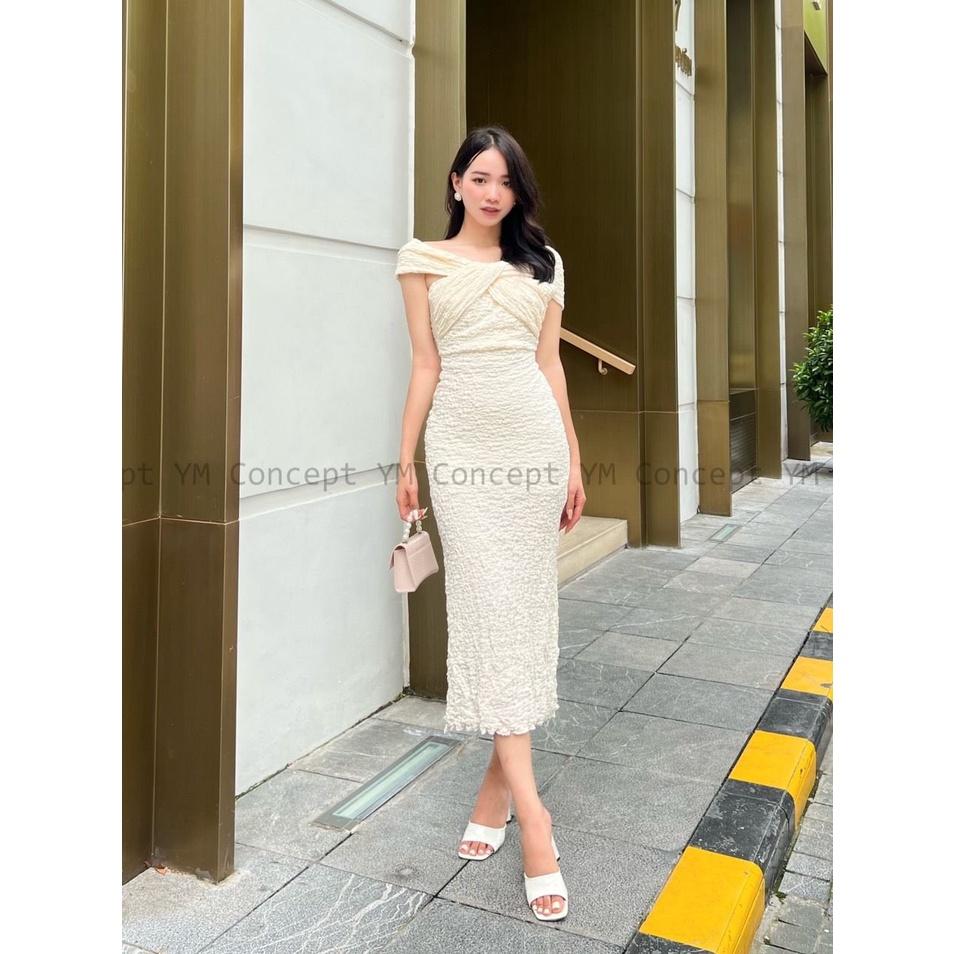 Đầm Body Trễ Vai Nhún Cực Sang - D0586