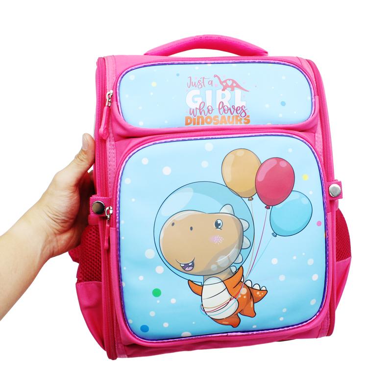 Cặp Chống Gù Học Sinh Nữ - Girl Love Dinosaurs - Size 34 - Miti C11073_34_DIN2_PIN.D_SKY - Xanh Da Trời - Hồng