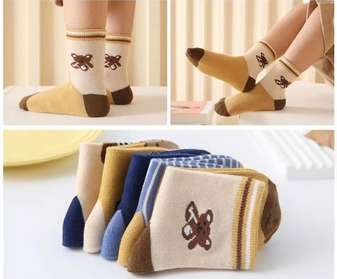 SET 5 ĐÔI TẤT VỚ 36 DỄ THƯƠNG TỪ 1-12 TUỔI DÀNH CHO BÉ GÁI