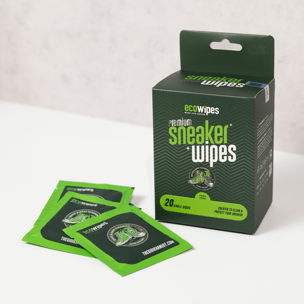 Hộp 20 khăn ướt lau giày thể thao Sneaker Wipes travel size gói 1 tờ Premium siêu sạch