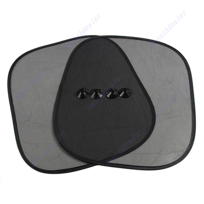 Bộ 4 tấm màn che nắng tròn lưới gấp gọn cho cửa sổ ô tô Gấp gọn-Giao họa tiết ngẫu nhiên