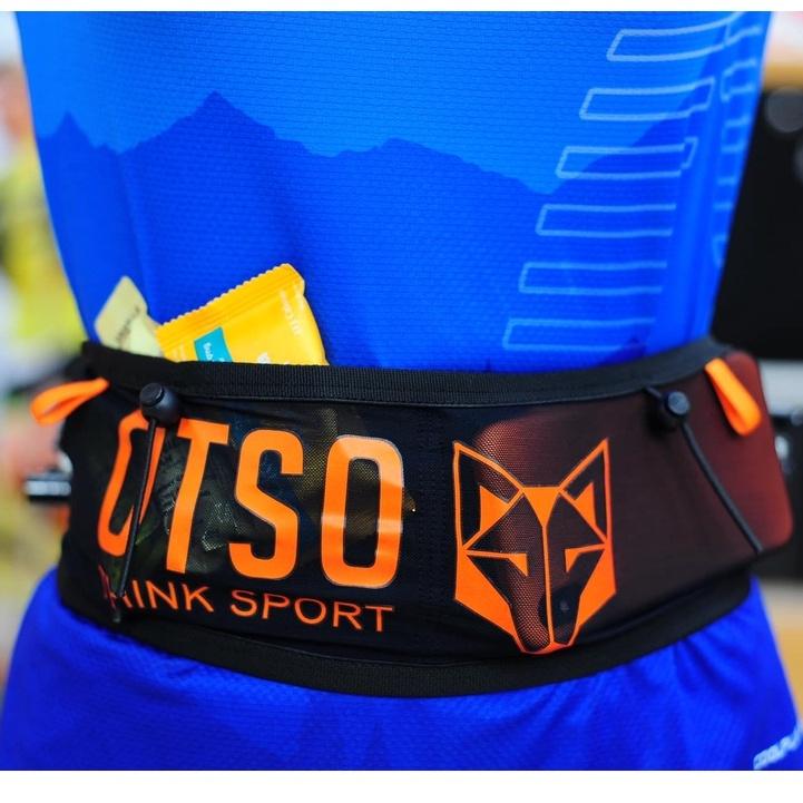 Đai chạy bộ OTSO Running Belt Black/Turquoise - Đen xanh