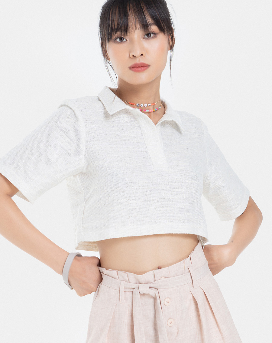 Áo Kiểu Thời Trang JUNO Áo Croptop Tweed JNAKI001