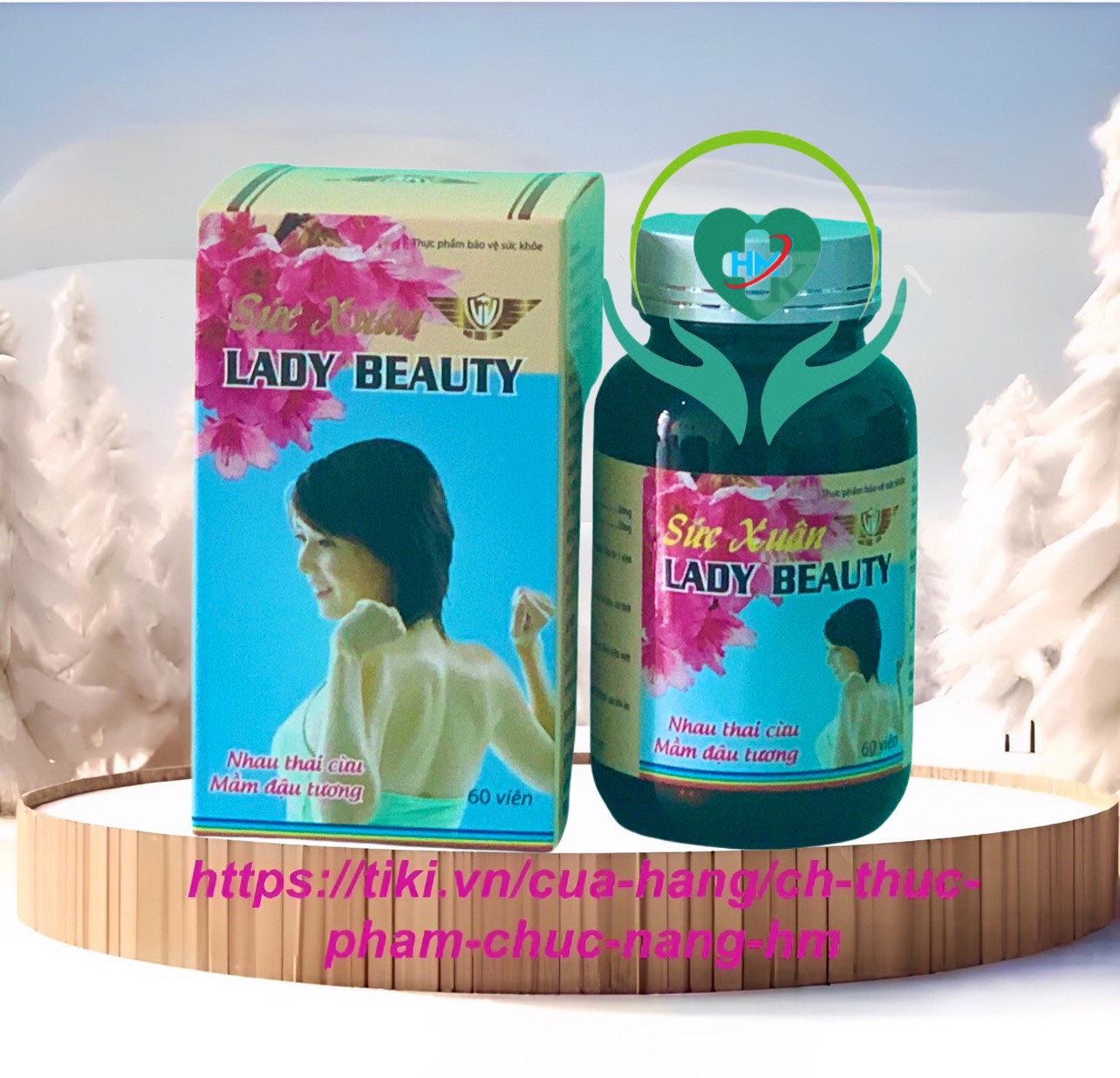 Viên uống đẹp da Sức Xuân - Lady beauty Vinh Thịnh Vượng VV, hộp 60v, cân bằng nội tiết tố nữ