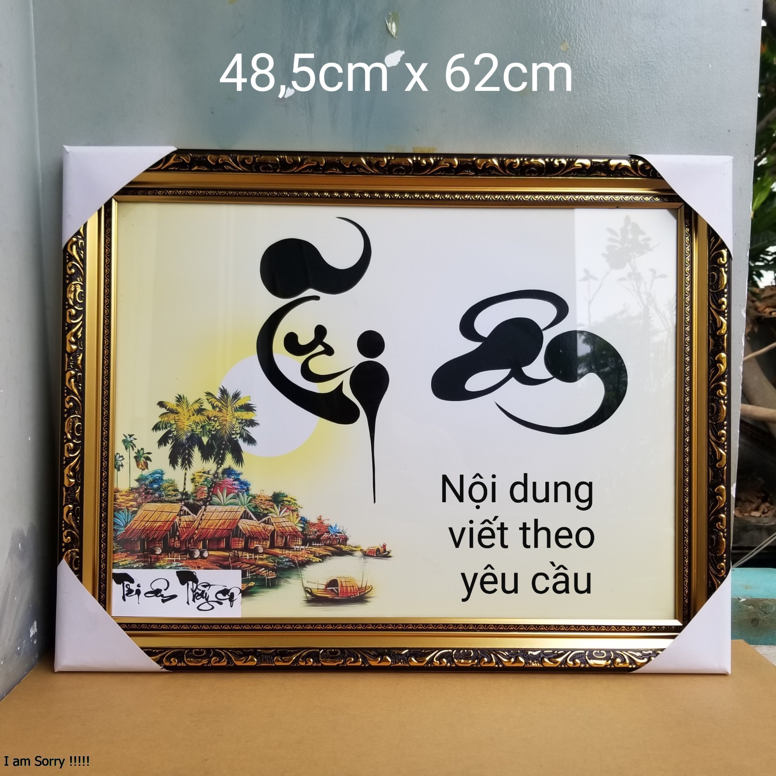 Tranh thư pháp Tri ân Thầy cô, nội dung viết theo yêu cầu.Quà tặng 20/11