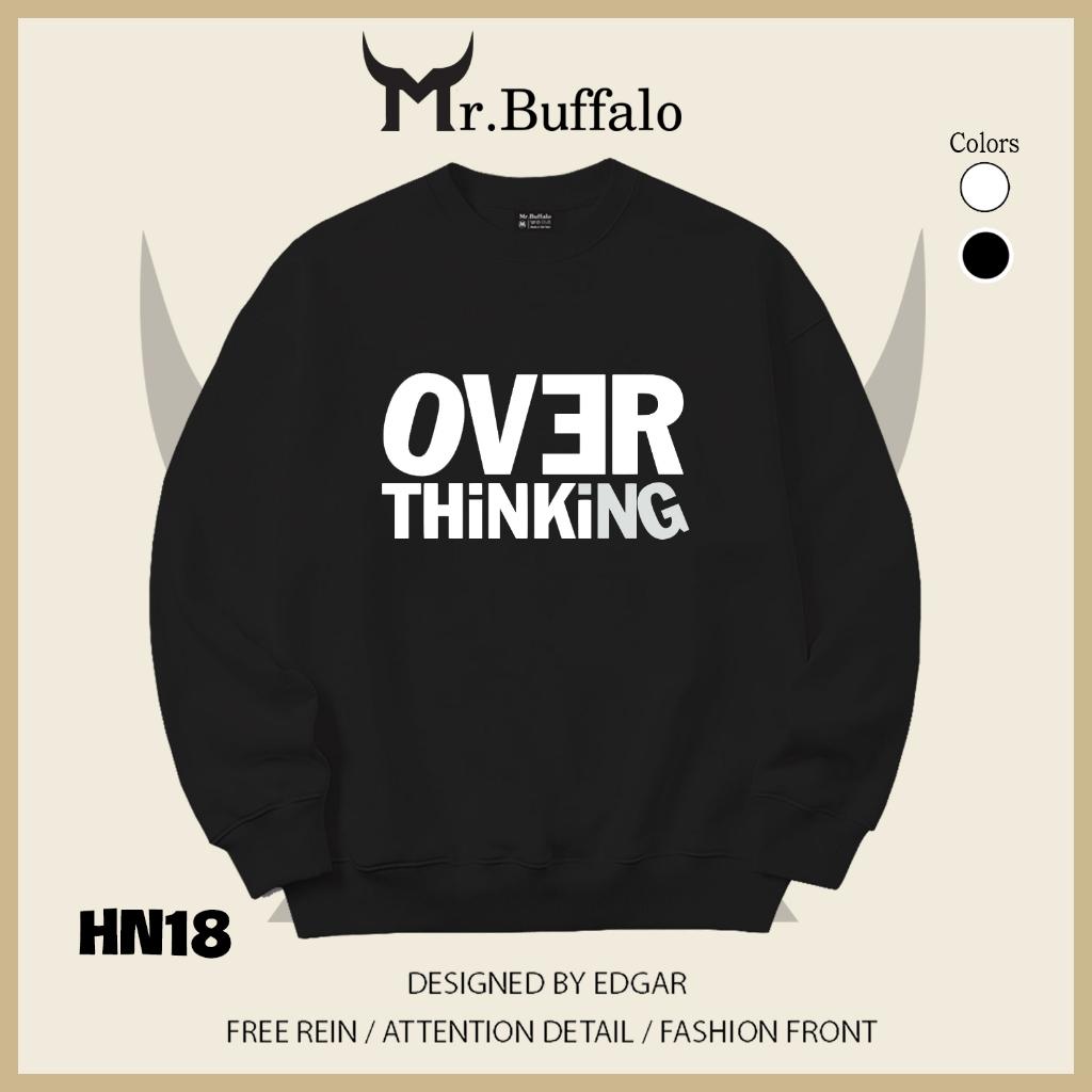 Áo sweater thu đông form rộng in hình hài hước " I'm ok " Mr.buffalo - [HN16] Áo Đen