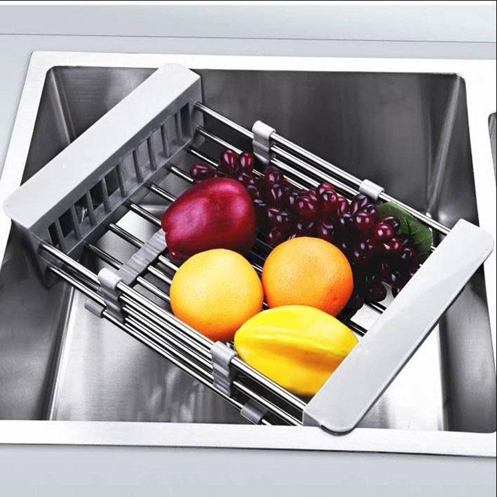 Rổ inox gài bồn rửa bát chỉnh kích thước