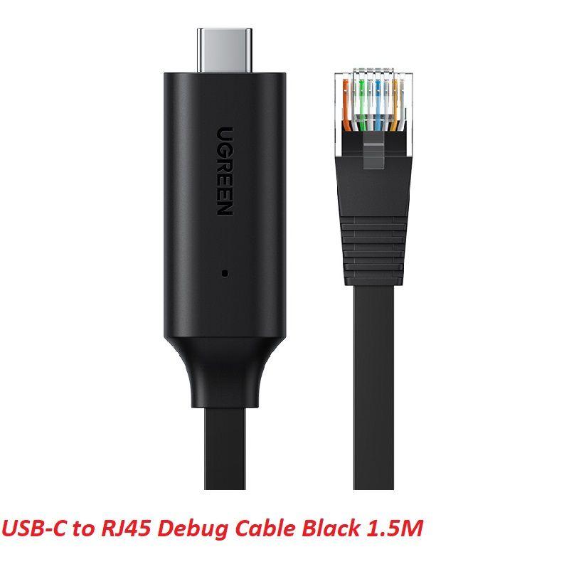 Ugreen UG80186CM204TK 1.5M cáp Console RJ45 ra type C màu đen Usb Debug - HÀNG CHÍNH HÃNG