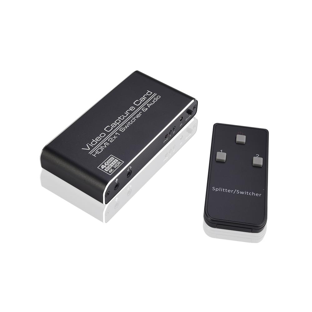 NK-X6 HDMI to USB3.0 Video Capture Card 4K 1080P HDMI 2-in-1 Switcher&Audio Compatible with PS4/XBOX/Recording/Live