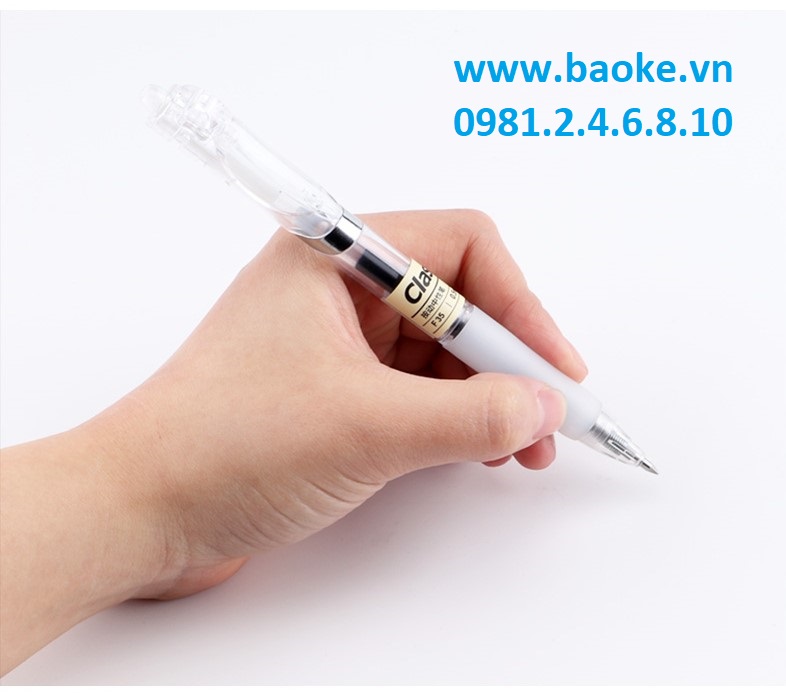 Hộp 12 cây bút gel - bút nước bấm 0.5mm Baoke - F35 mực đen