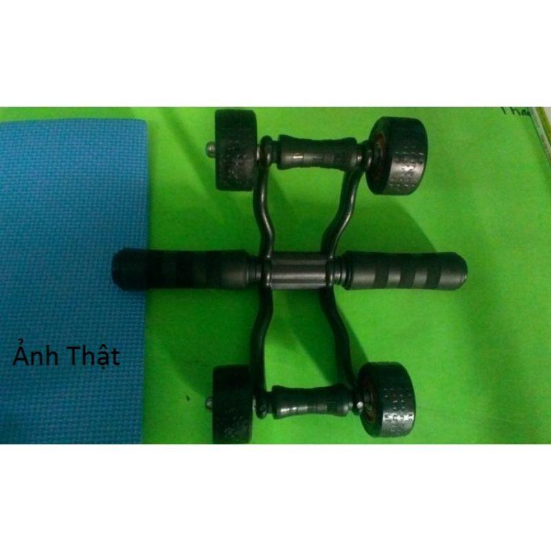 Con lăn tập bụng, con lăn 4 bánh tập cơ bụng hiệu quả- dụng cụ tập gym tại nhà