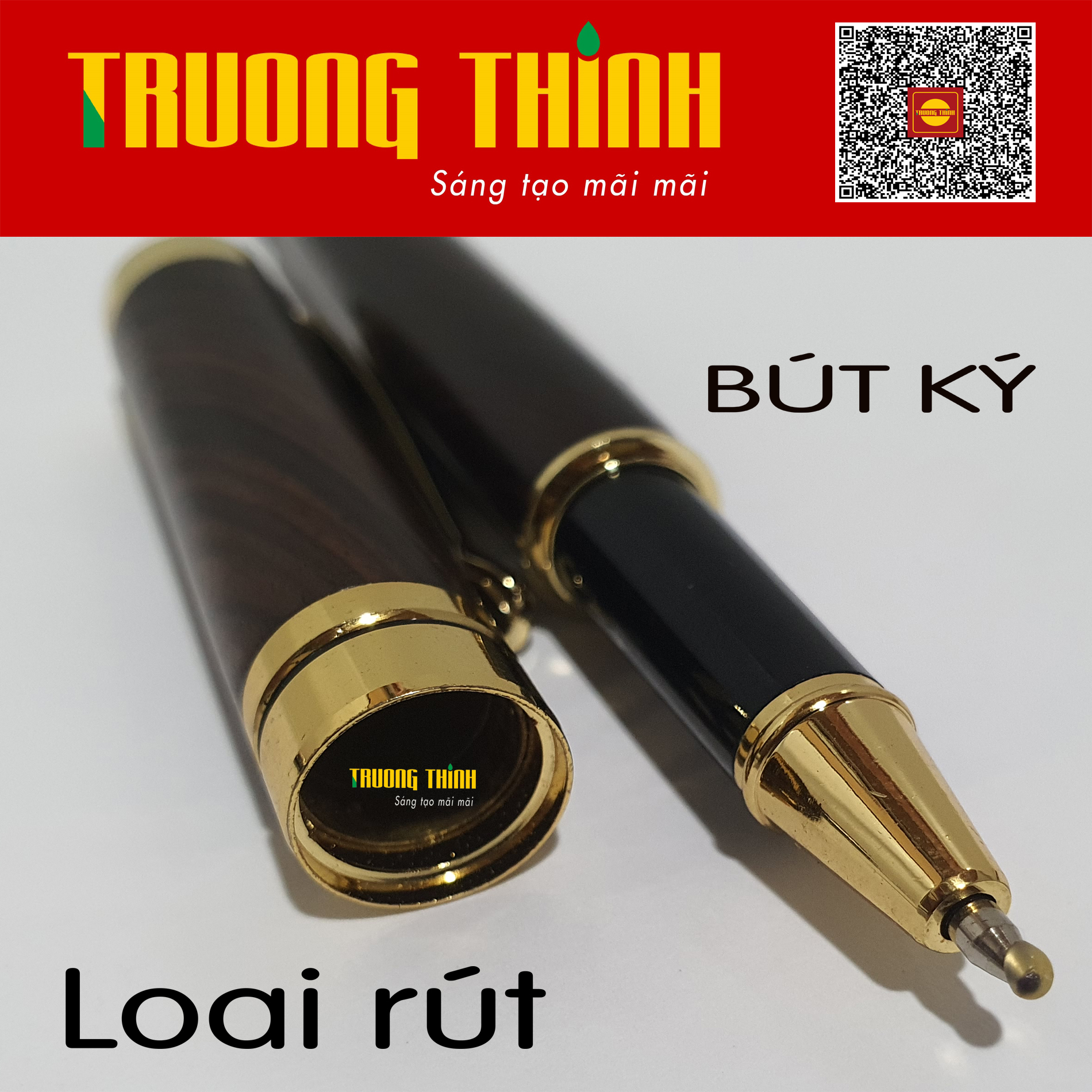 Bút Ký Gỗ Mun Vân Cao Cấp Sang Trọng Bền Đẹp Trường Thịnh Chính Hãng Đẳng Cấp Doanh Nhân. Loại Rút 14.5 cm