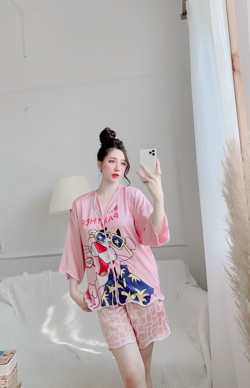 PIJAMA ĐỒ BỘ MẶC NHÀ NỮ, TAY NGẮN QUẦN CỘC BOO, LỤA LATIN, SATIN, MANGO, TƠ TẰM MỀM MỊN MƯỚT MÁT, HỌA TIẾT SẮC NÉT XINH XĂN DỄ THƯƠNG