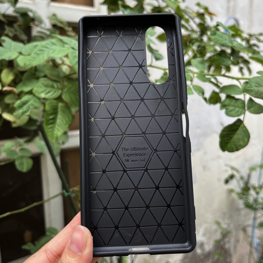 Ốp lưng dành cho Xperia 5 auto focus vân carbon - Hàng nhập khẩu