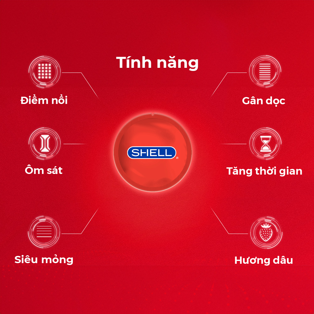 Bao cao su Shell Play Rider 6 tính năng - Hộp 10 cái + 1 Play Box Rider