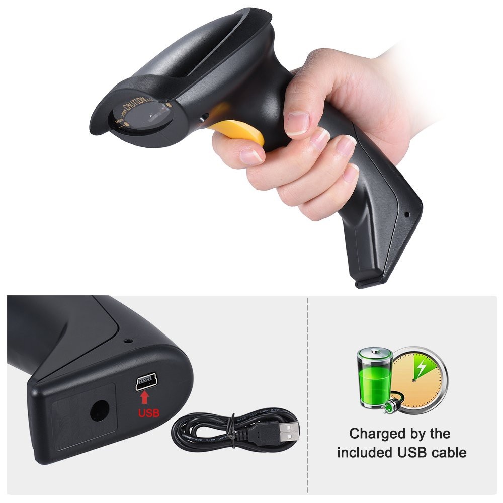ROGTZ Máy Scan Quét Mã Vạch Không Dây Cao Cấp 2.4G Tốc Độ Quét Siêu Nhanh LM-800 - Hàng Nhập Khẩu