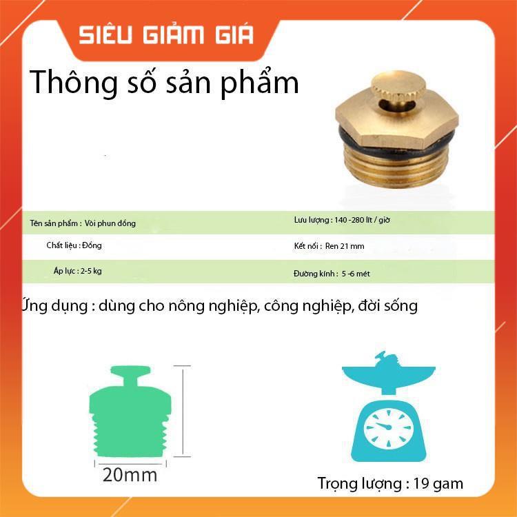 Béc phun sương bằng đồng nguyên chất hình cánh quạt  bán kính lên tới 6-8 mét  206789
