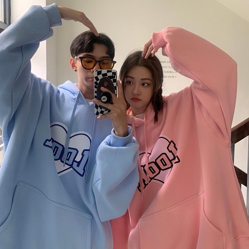 Áo hoodie trái tim LOOK cặp đôi nam nữ Unisex