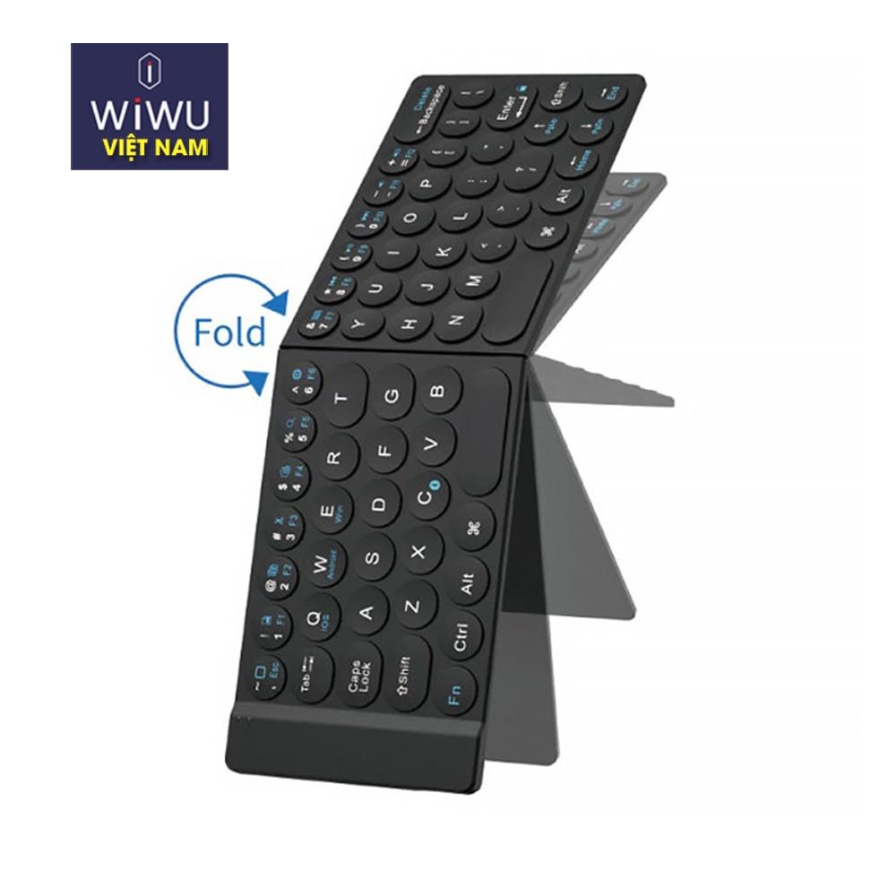 Bàn Phím Không Dây siêu nhạy Wiwu Fold Mini Keyboard FMK-01 Kết Nối blutooth gấp cực gọn -hàng chính hãng 6 tháng BH