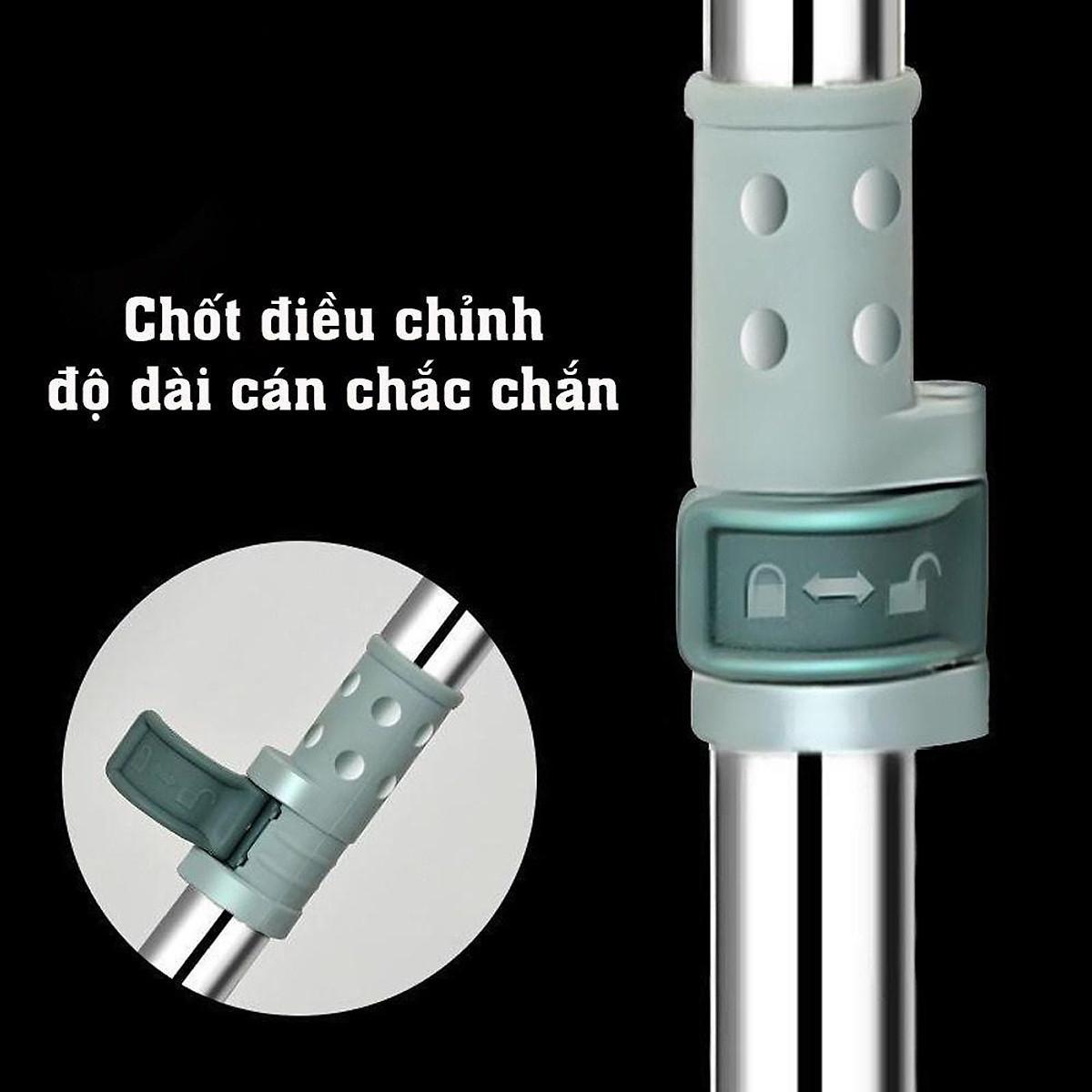 Chổi Gạt Nước Sàn Nhà Tắm Silicon Chống Trượt Xoay Bản To 52cm, Chổi Chà Sàn, Quét Nhà Thông Minh Cán Điều Chỉnh Độ Dài