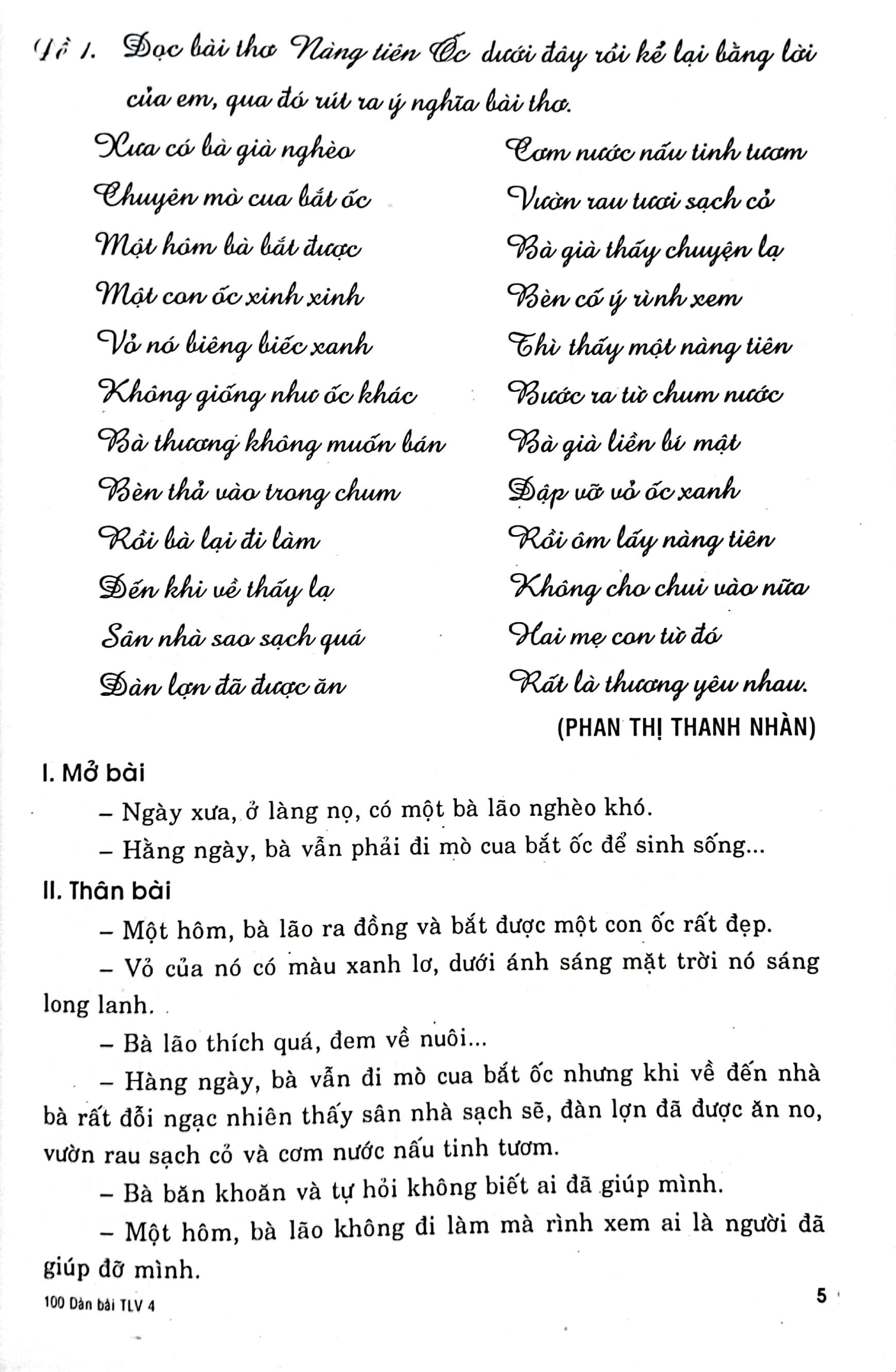 100 Dàn Bài Chi Tiết Tập Làm Văn 4