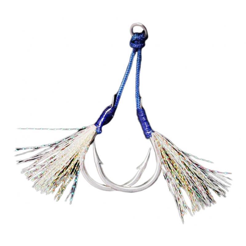 2xJig Hooks Fishing Hooks Barbed Hooks Assist Hooks in Solid 6
