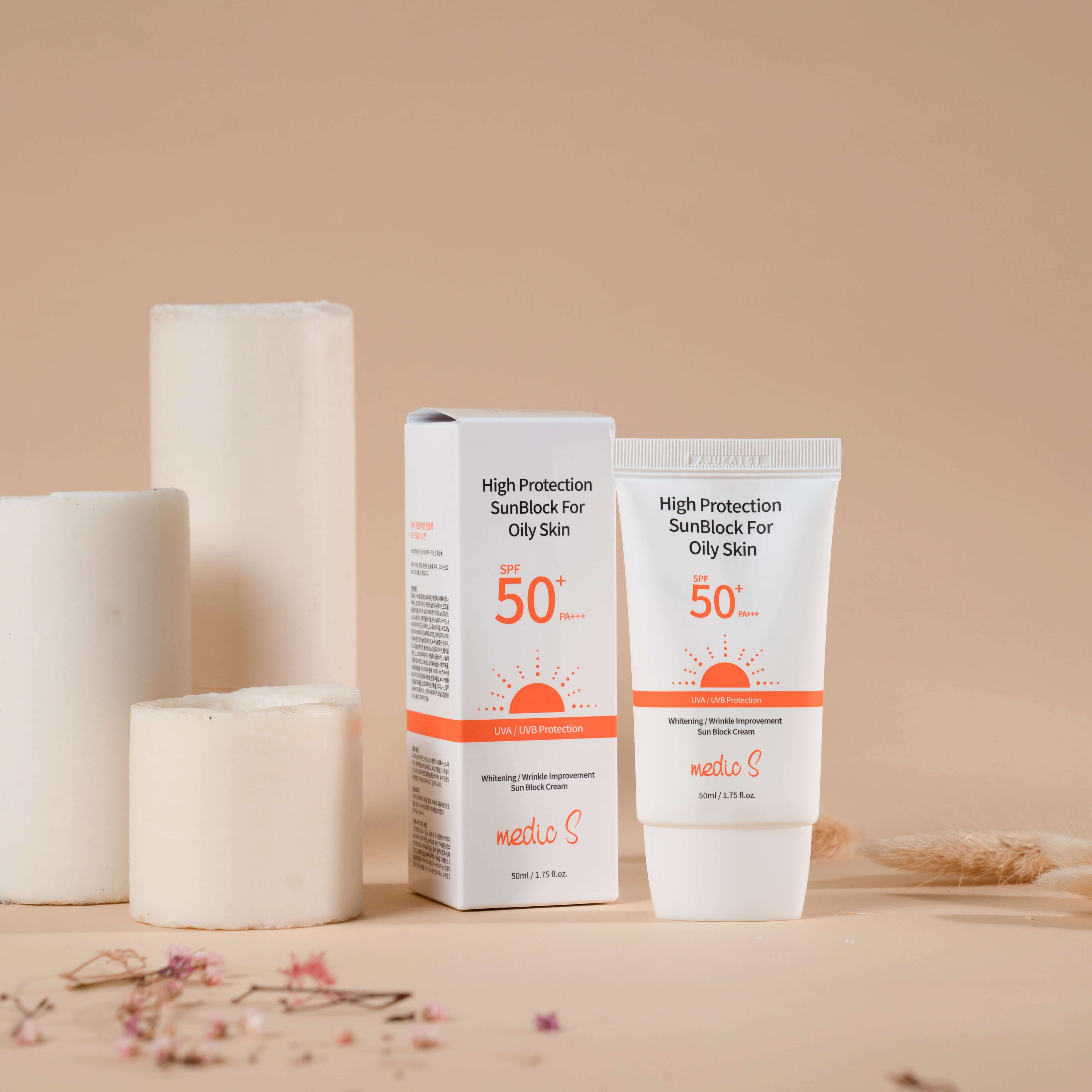 Kem chống nắng, kiềm dầu, dưỡng ẩm, thay thế lớp kem nền, nâng tone da MedicS 50ml