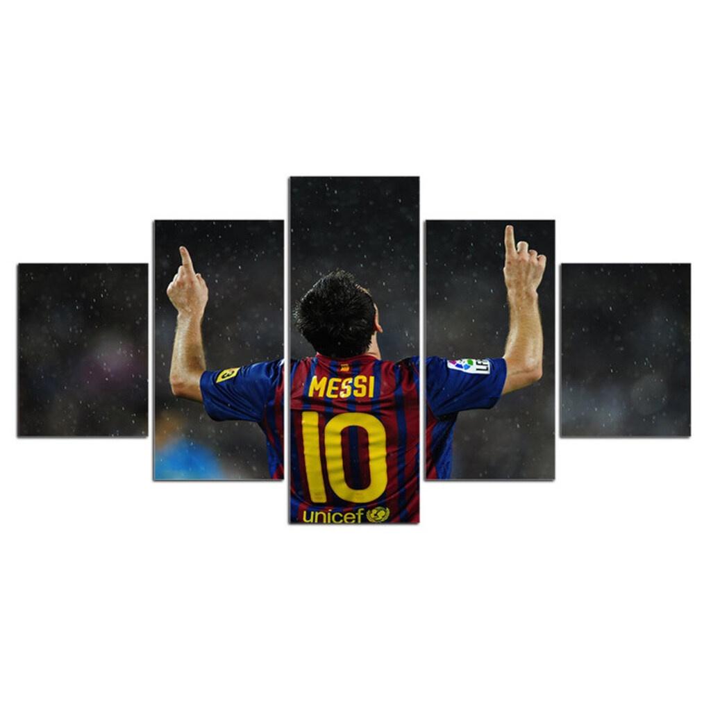 Tranh treo tường phòng khách bóng đá Messi Barca - Tranh cầu thủ bóng đá treo tường phong thủy hiện đại khổ lớn