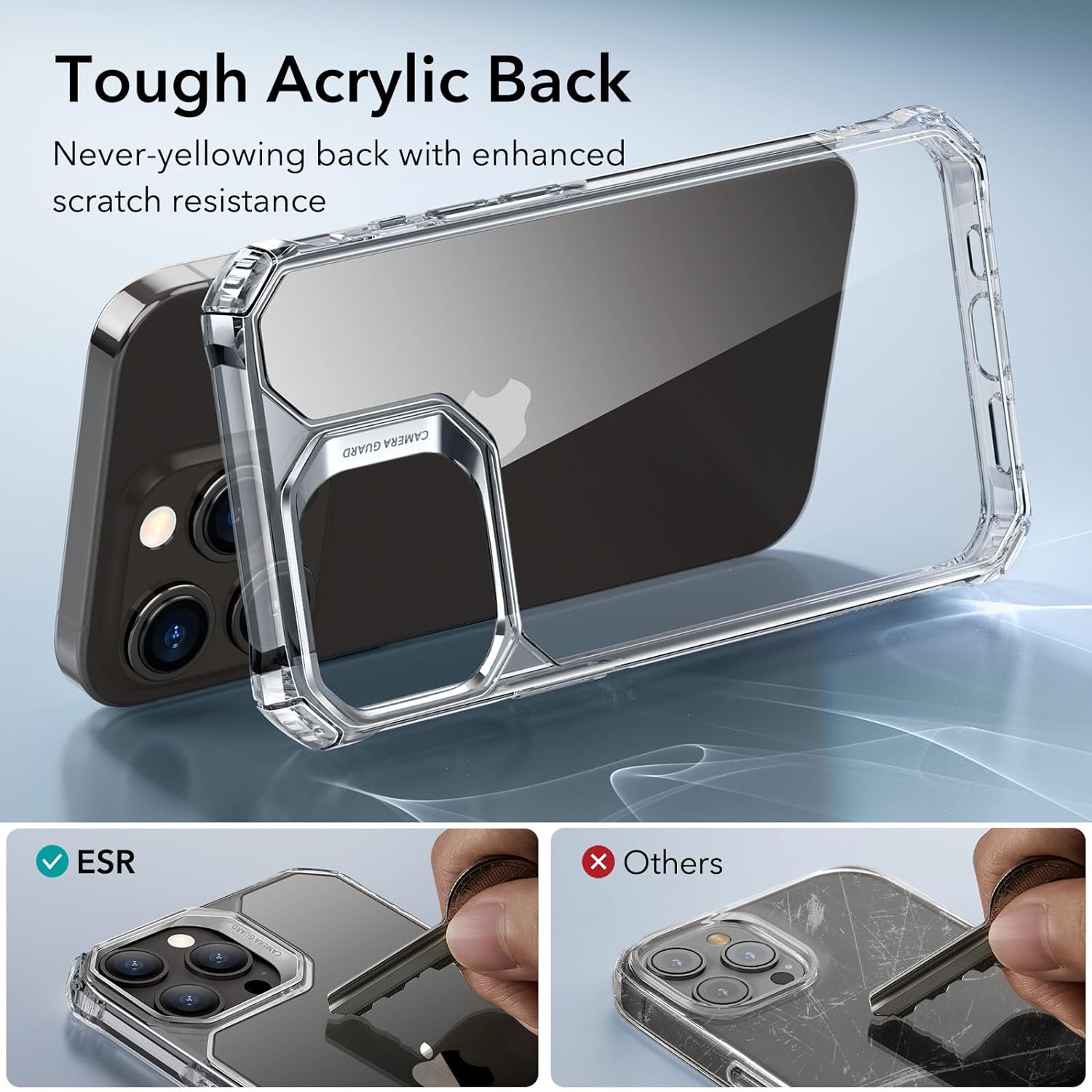 Ốp ESR cho iPhone 15 Pro Max, Bảo vệ cấp quân sự, Góc chống sốc, Mặt sau acrylic chống ố vàng, Ốp lưng cho iPhone 15 Pro Max, ESR Air Armor Trong suốt - Hàng Chính Hãng