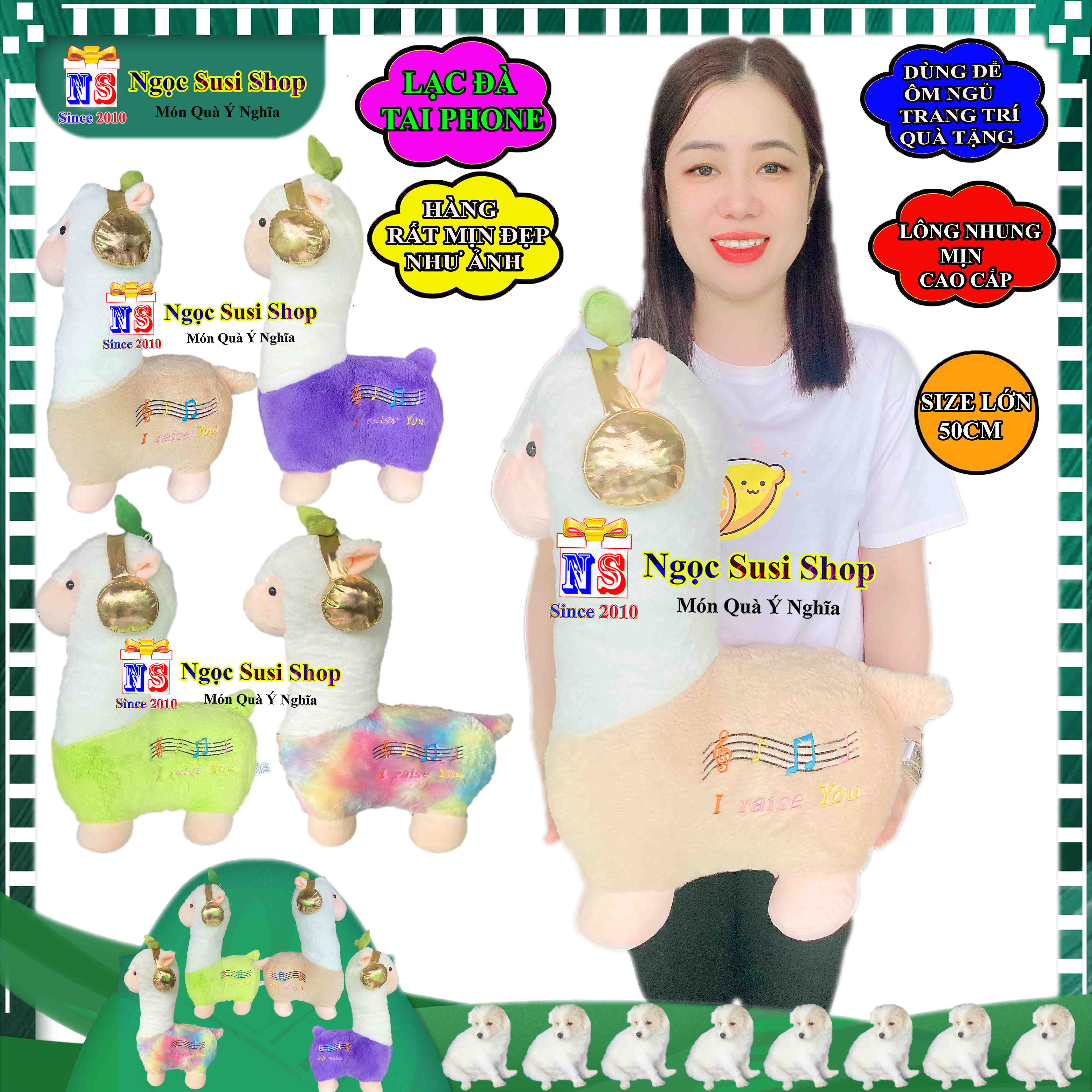 GỐI ÔM CON LẠC ĐÀ ĐEO TAI PHONE RẤT MỀM MỊN SIÊU ÊM - GẤU BÔNG HÌNH LẠC ĐÀ CAO CẤP