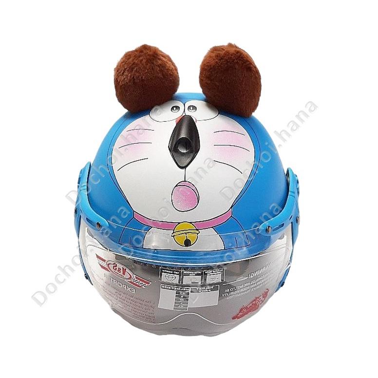 Nón Bảo Hiểm Cho Bé 3-7 Tuổi - HÀNG TỐT - An toàn cho bé, có kính, kiểu dáng đẹp, mẫu Doraemon.