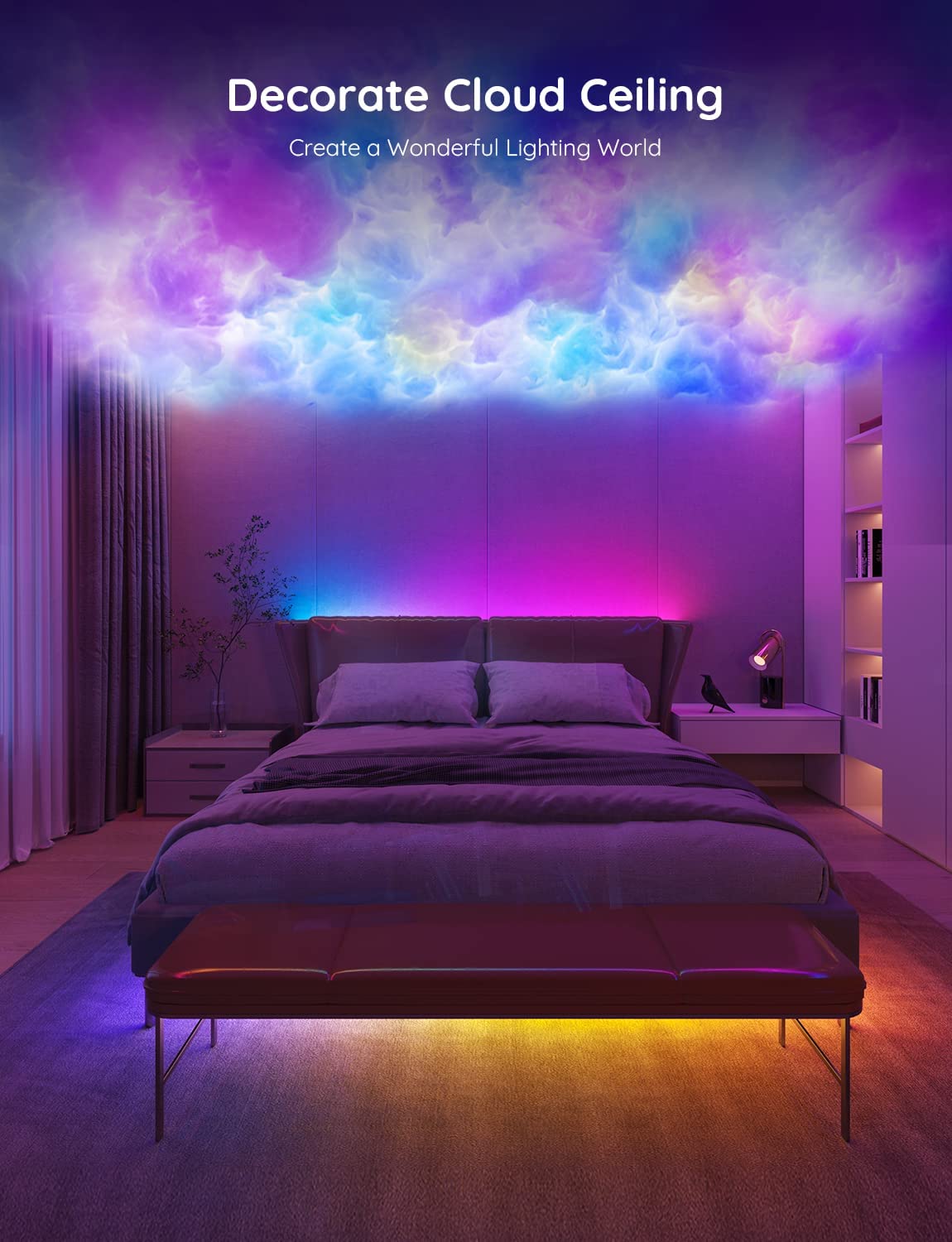 Dây đèn LED Govee RGBIC Wi-Fi + Bluetooth LED Strip Lights With Protective Coating 10M H619C | Phủ coating, 16 triệu màu RGBIC tùy chỉnh, cảm biến nhạc, kết nối thông minh | Hàng chính hãng