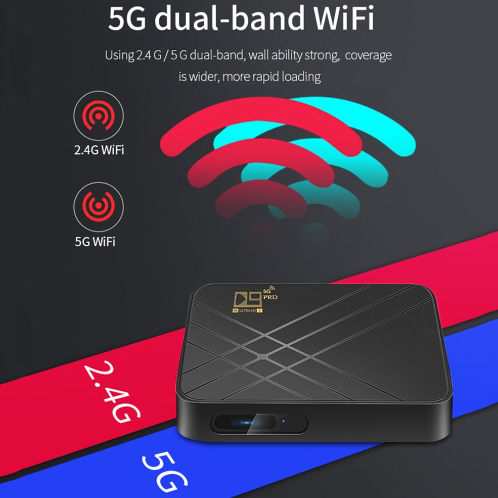 Đầu Box D9 Pro UHD 4K 8GB+128GB Amlogic S905L2, hỗ trợ HDR, kết nối bluetooth 4.1, Wifi băng tần kép 2.4G/5.8G