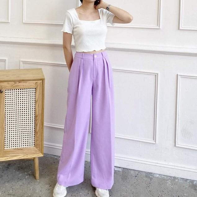 Quần culottes khóa cài cúc siêu mát hàng VNXK