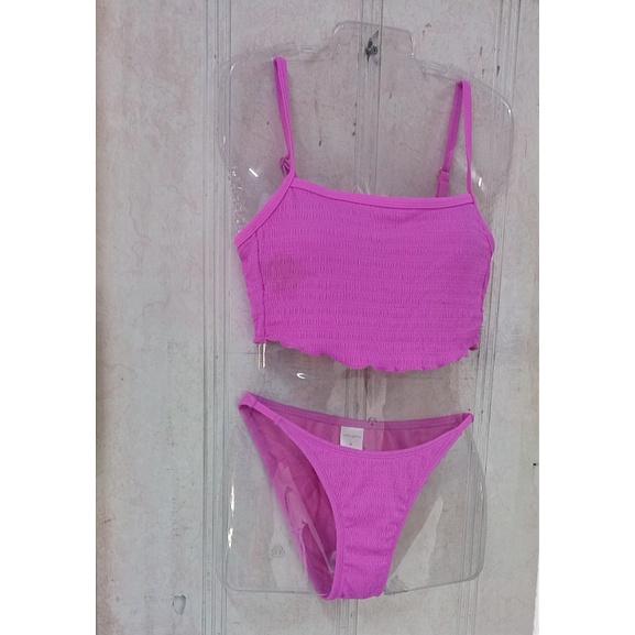 Set bơi bikini hồng xuất khẩu