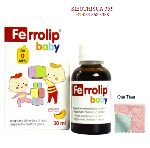 FERROLIP BABY – Bổ sung Sắt Hữu Cơ Nhỏ Giọt cho bé sơ sinh-tặng khăn