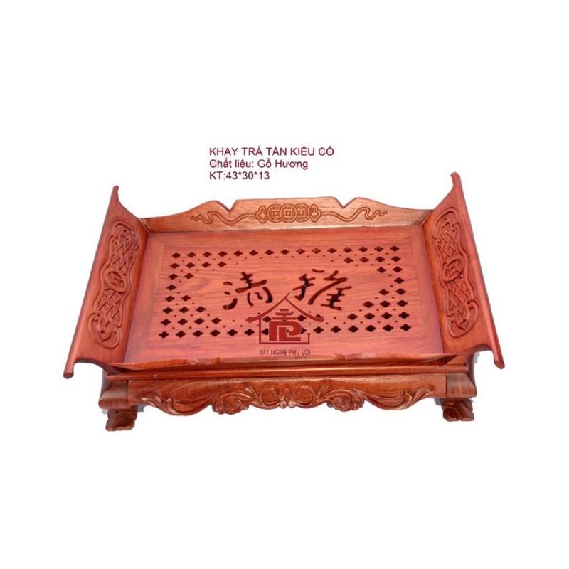 Khay trà khổng minh - khay trà thuyền gỗ hương sang trọng