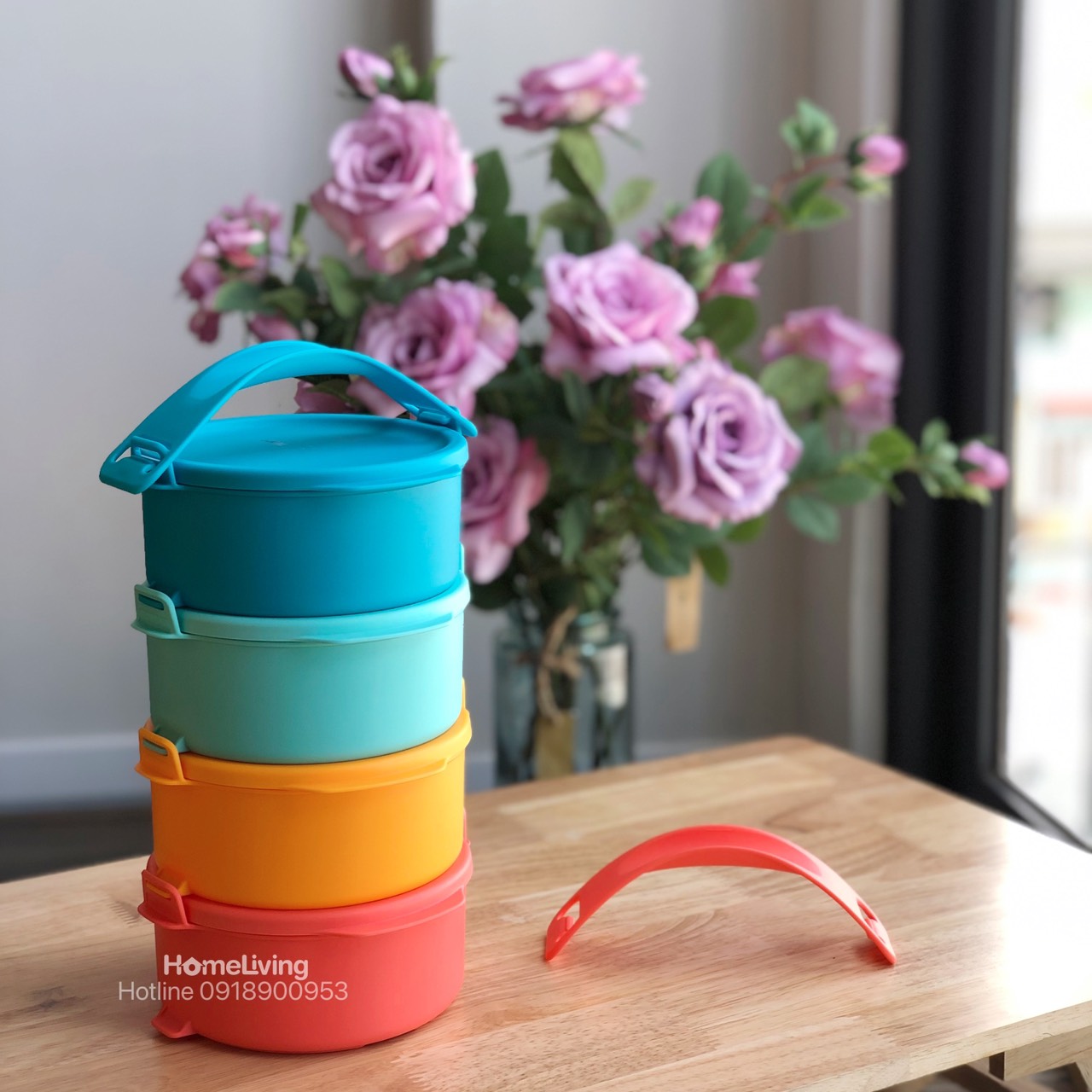 Bộ Hộp Cơm Tupperware Small Round Click To Go - Màu mới