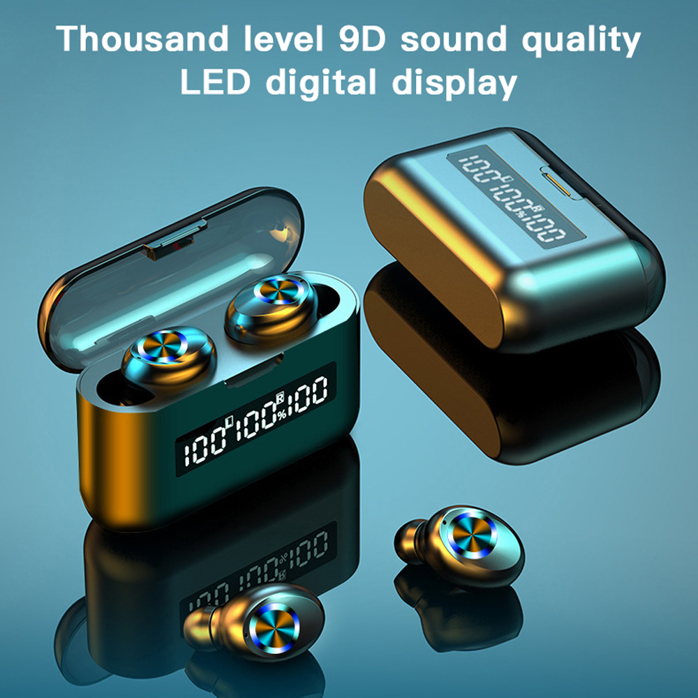 Tai nghe không dây thể thao Bluetooth 5.0, điều khiển cảm ứng - với hộp sạc