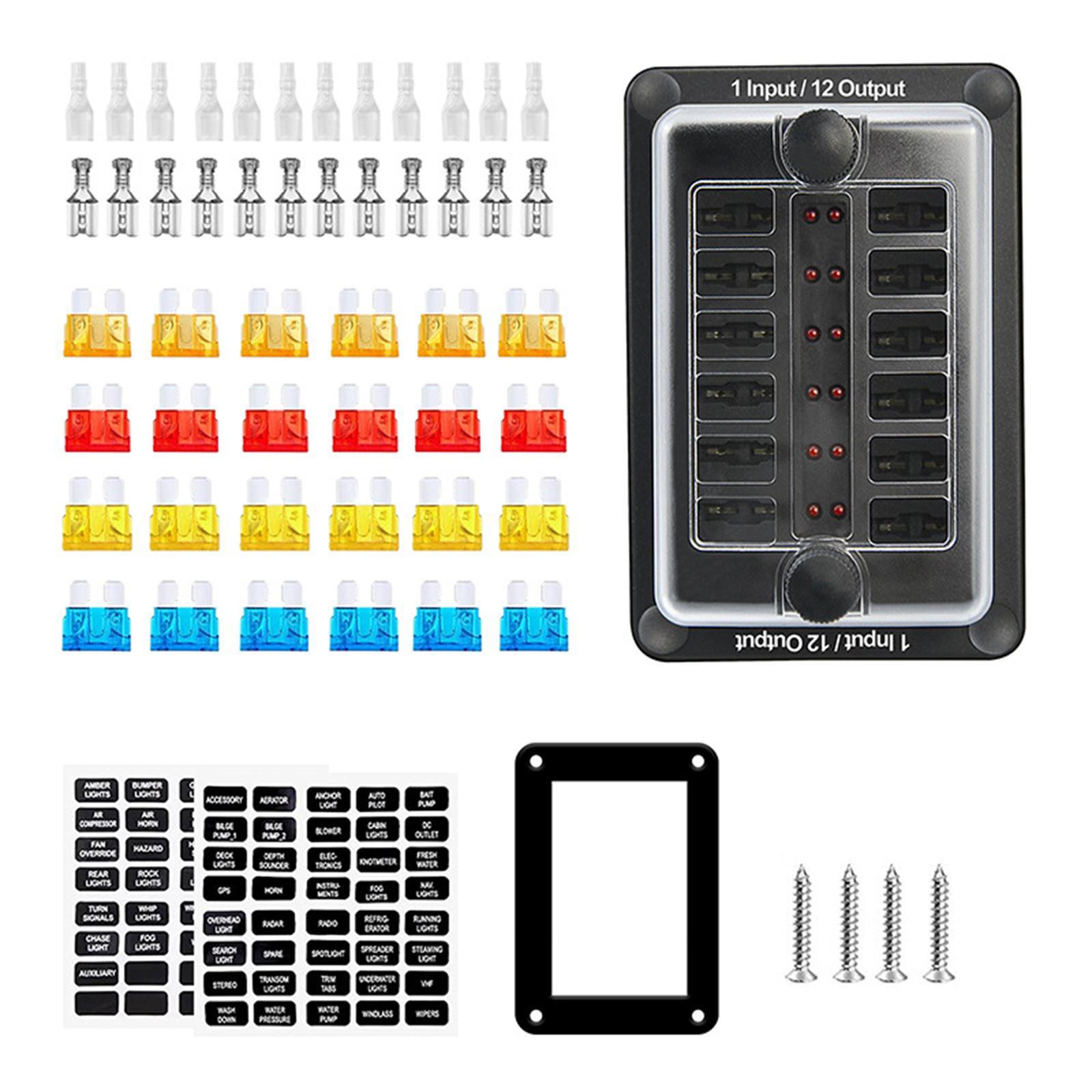 Multi Way Waterproof Fuse Box Automotive RV Van Vehicle Boat Marine Fuse Block