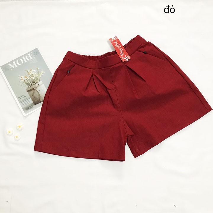 Quần đùi nữ freesize từ 45-52kg quần sọt nữ vải kaki thun - QNU11