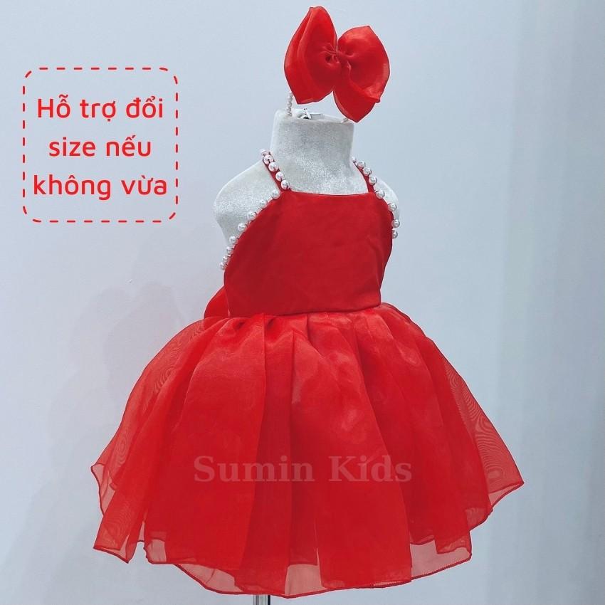 Đầm công chúa cho bé gái mẫu váy công chúa bé gái yếm xòe đẹp cho bé yêu - TẶNG KÈM NƠ CÀI TÓC