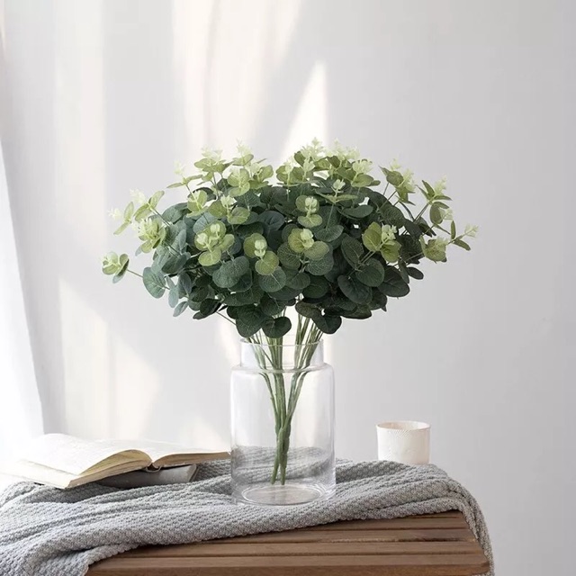 Cành lá táo giả - Bình cắm sẵn - cao 35cm - Cây giả, hoa lụa Decor trang trí nhà cửa