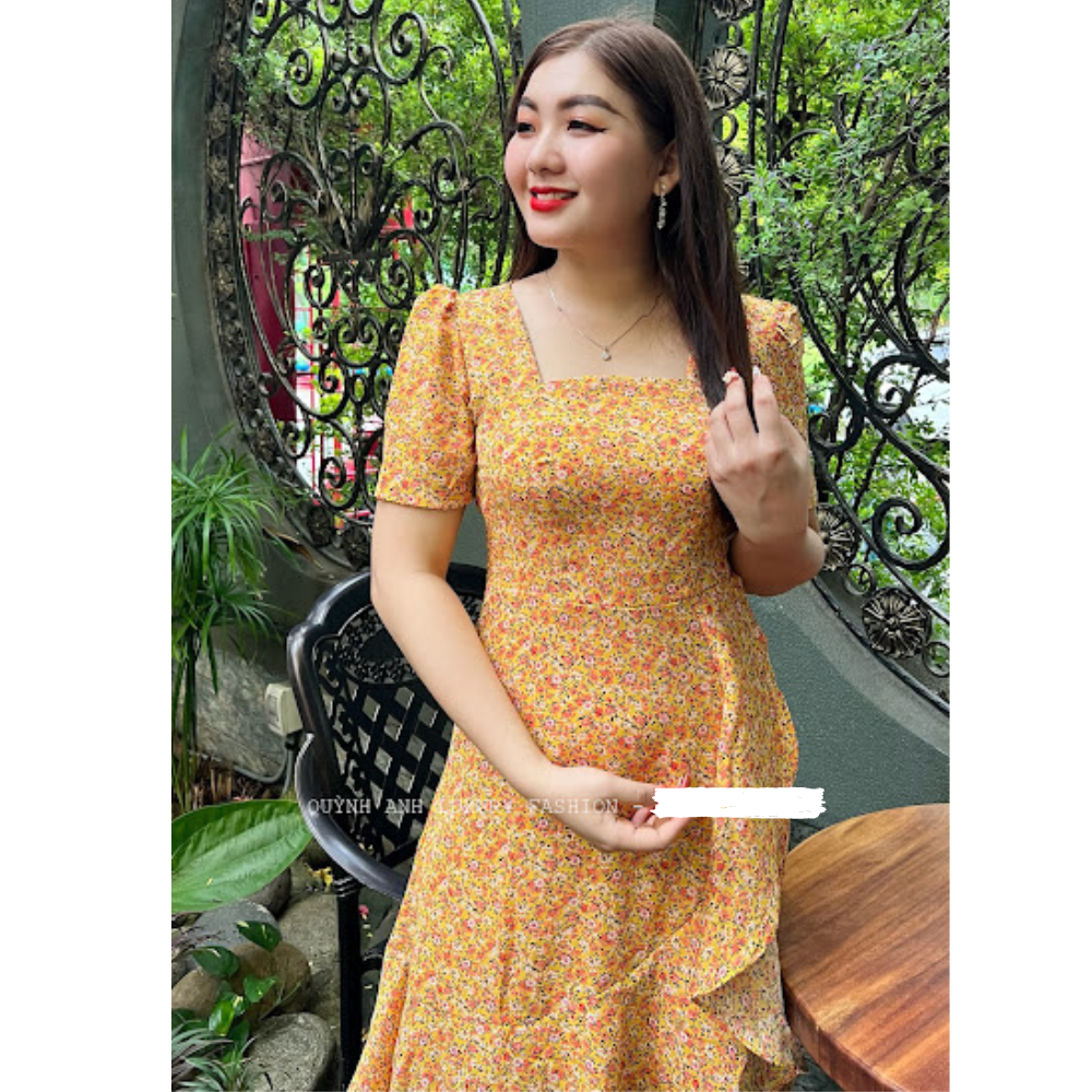 Váy Voan Hoa Nhí Vàng Hoa Hồng Dạo Phố Ngày Hè Siêu Xinh Hazel Dress