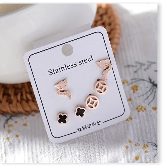 Set bông tai titan TT5656 - CAM KẾT KHÔNG GỈ, KHÔNG BAY MÀU - BẢO HÀNH 12 THÁNG
