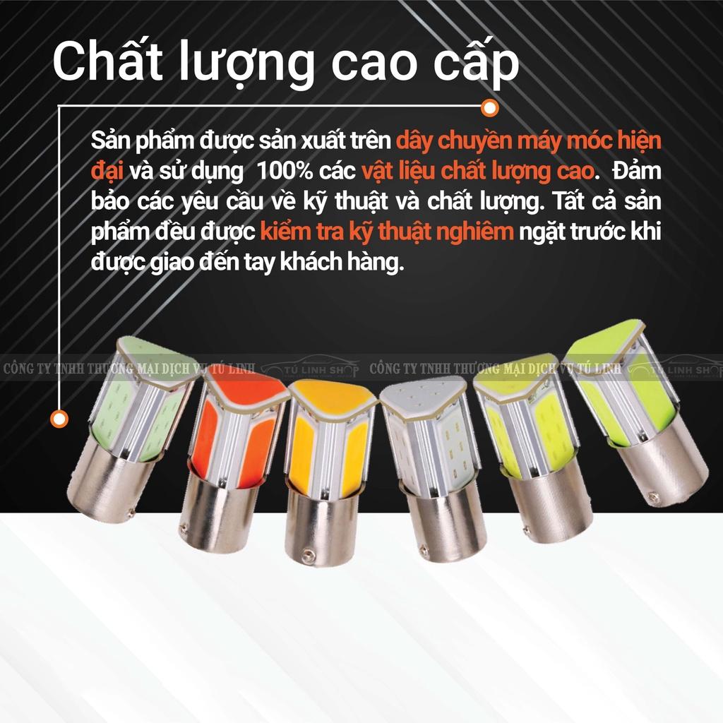 Đèn LED đui 1156( BA15S, P21W ), 1157 S25 12V COB 4 mặt cho đèn hậu, đèn phanh, đèn lùi, đèn xi nhan ô tô xe máy