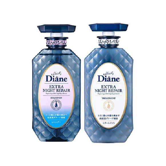 Bộ Đôi Gội Xả Cho Tóc Xơ Gẫy Rụng Moist Diane Extra Night Repair 450mlx2